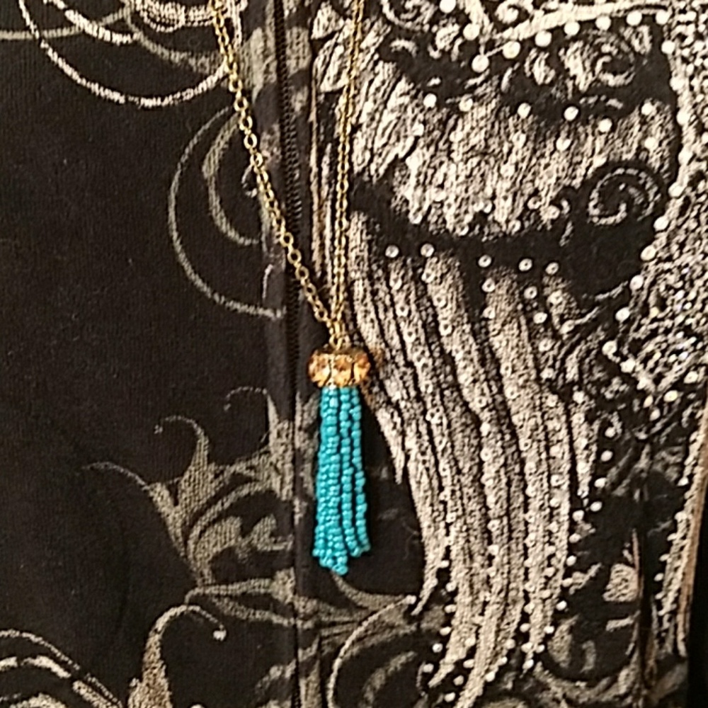 Dangle necklace blue